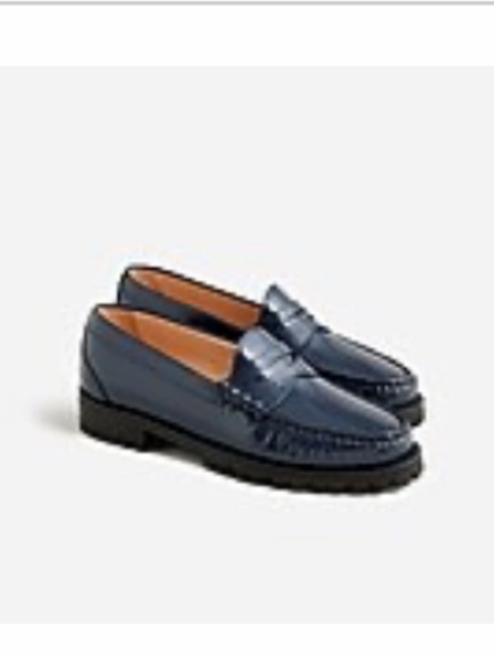 J. Crew Winona Lug-Sole Penny Loafers in Dark Evening Blue, 11